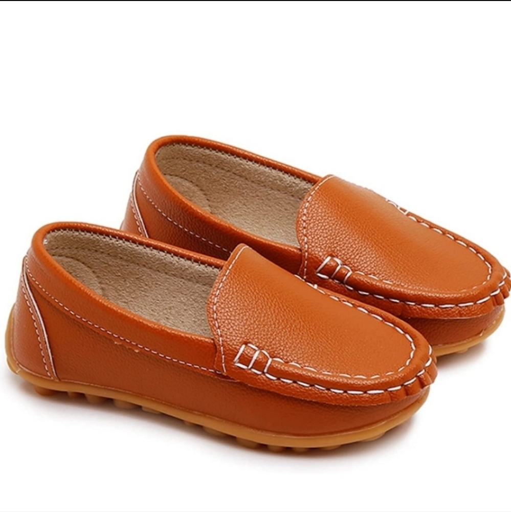 [RVROVIC] Girl's Boys Slip-on Loafers Leather Flats Shoes